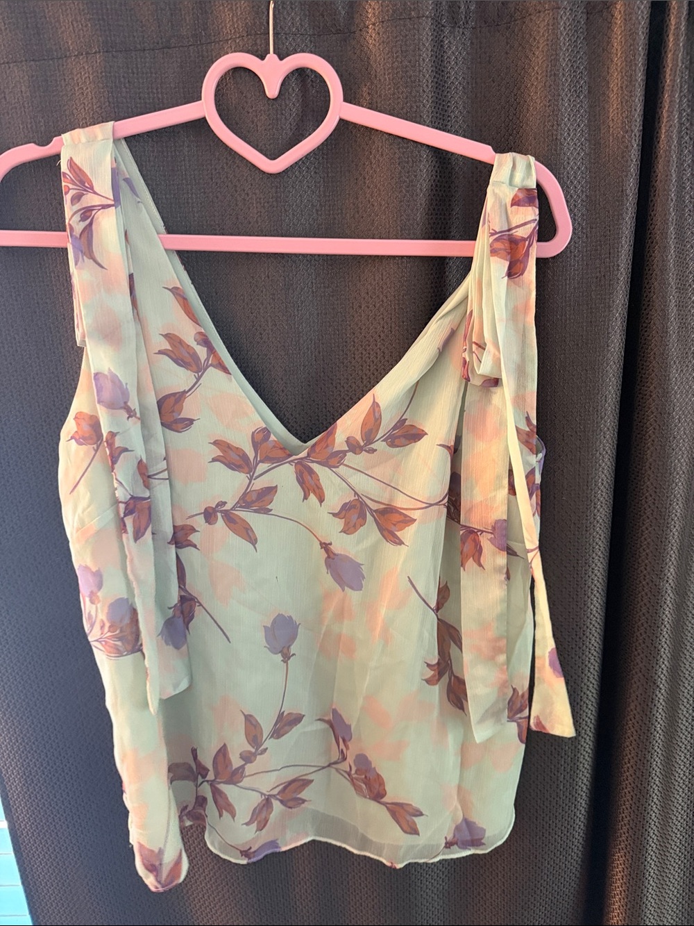 Amanda Uprichard Mint Green Floral Tie-Strap Camisole